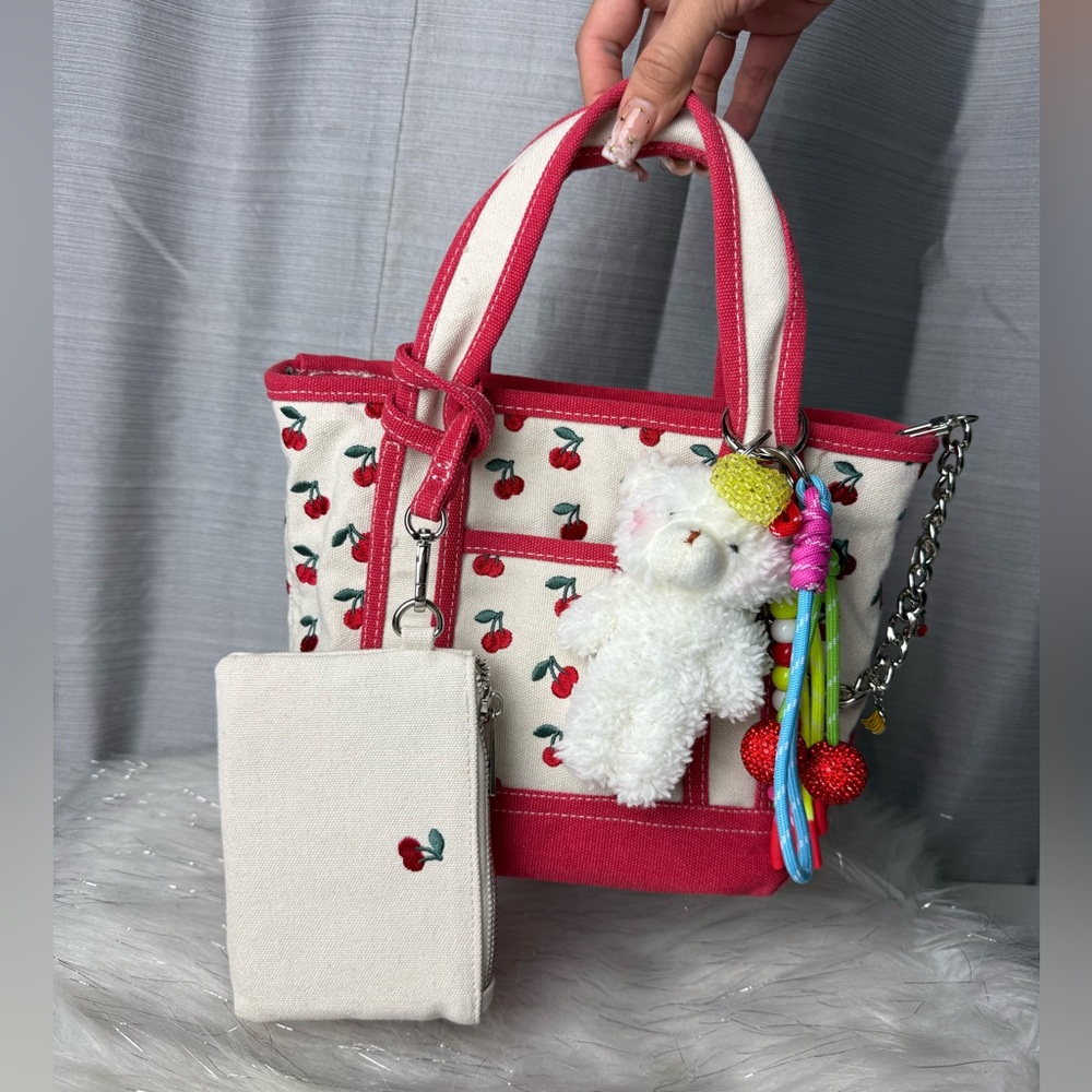 MADDEN GIRL cherry canvas mini tote bag - Picture 3 of 10